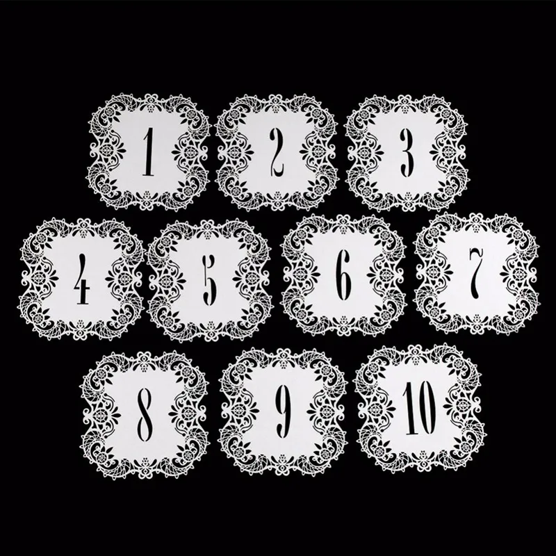 10 шт./компл. номер свадебного стола настольные карты полые лазерные номера карт