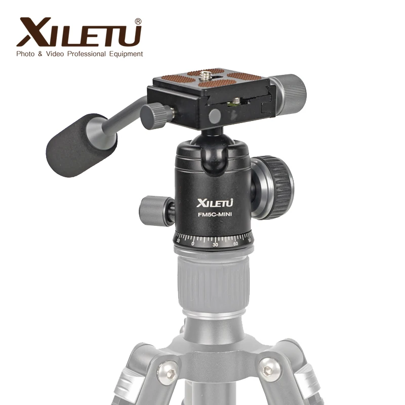 XILETU Tripod Ball Head Aluminum Alloy Ballhead w Quick Release Plate Hand crank for Video photography images - 6