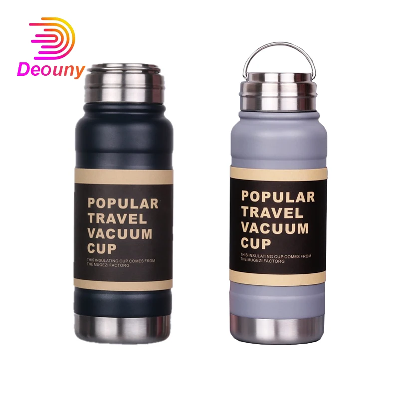 

DEOUNY Large-Capacity 1000ML Water Bottle Stainless Steel Coffee Vacuum Flask Double-Wall Thermos Cup 1L Tumbler Drinkware