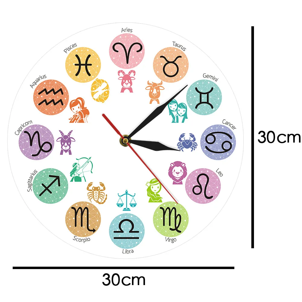 Мультяшные Знаки зодиака декоративные настенные часы детская комната