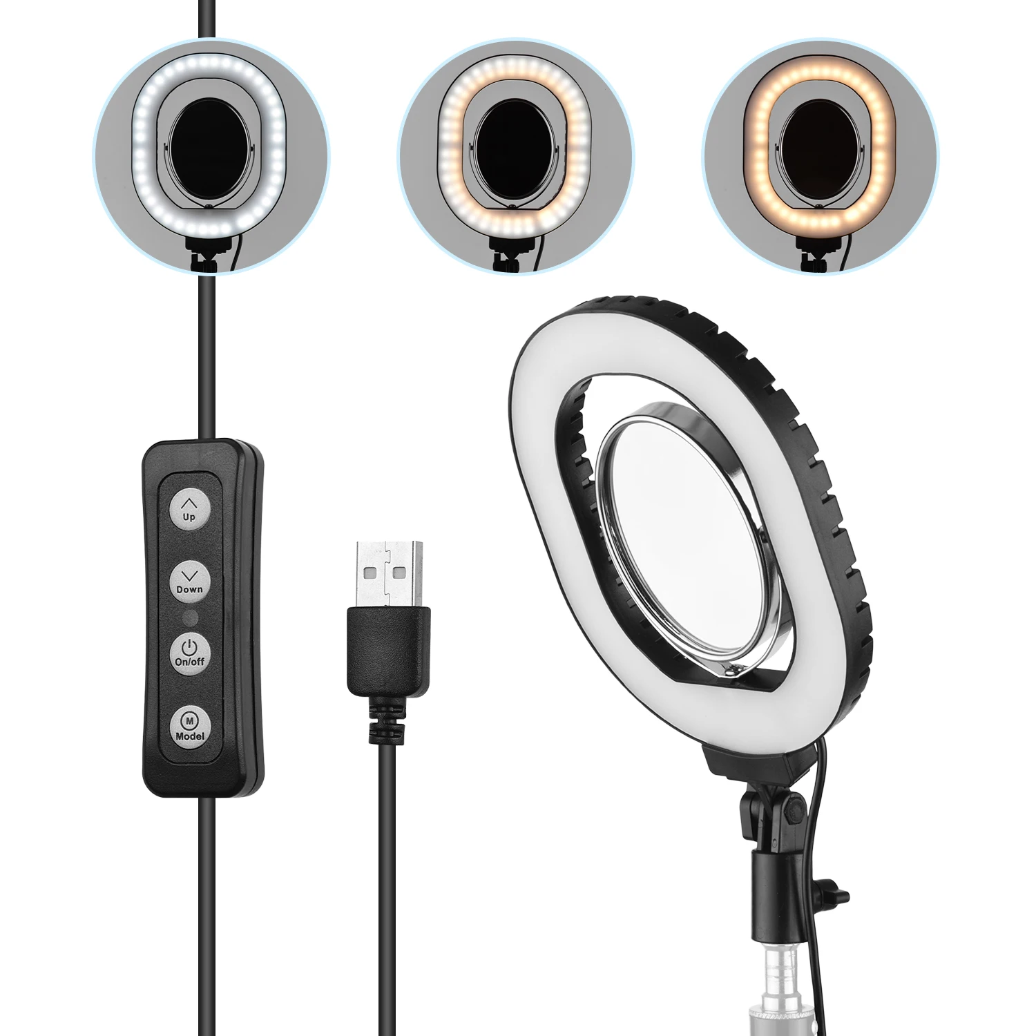 Портативный светодиодный светильник кольцо 6 дюймов овальной формы с