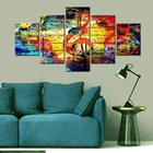 Абстрактные картины для домашнего декора с музыкальными нотами для гостиной, настенные художественные плакаты с HD-печатью, Картина на холсте, 5 шт.