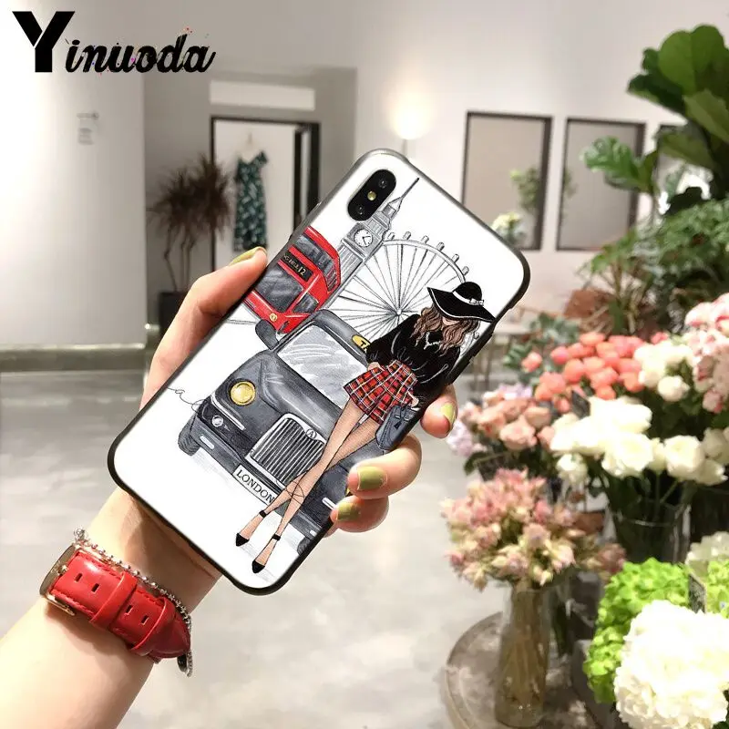 Yinuoda VOGUE Рождественский Женский кофейный мягкий чехол для телефона iPhone 6S 6plus 7plus 8