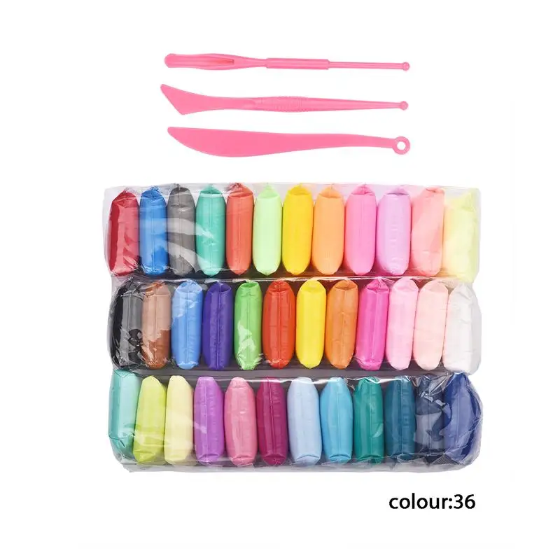 

12/24/36 Colors Super Light Soft Clay DIY Children Educational Toys Air Dry Polymer Plasticine Clay Toy Gift To Kid Resin Filler