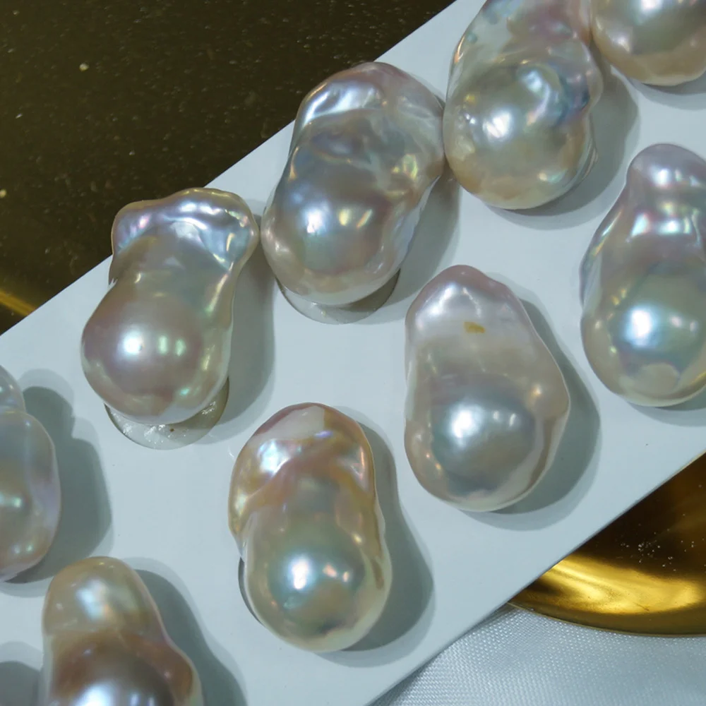 

2021 zhuji hot selling 3A good quality Irregular Baroque lose pearl 15-16mm white/pink /purple freshwater pearls for jewelry