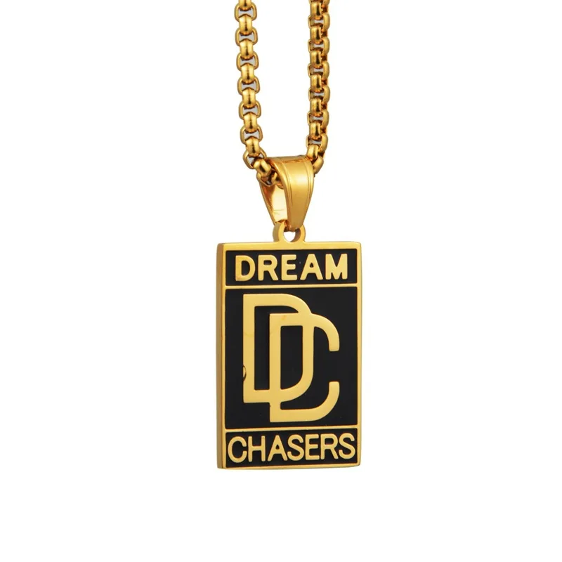 

Горячая Мечта Chaser ожерелье хип-хоп золото цвета нержавеющая сталь колье DC для мужчин и женщин ювелирные изделия