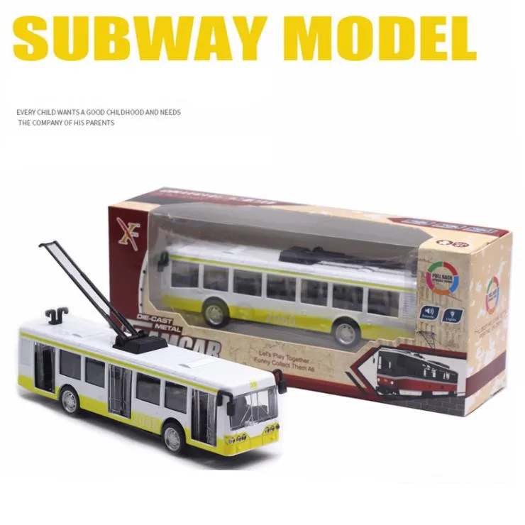 Модель автомобиля из сплава 1:90 модель трамвая трехдверная имитация светильник