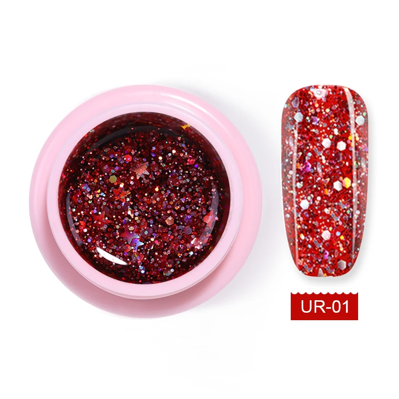5ml UR -01 UR SUGAR Золотой Серебряный гель для ногтей с блестками лак Звезда Луна бабочка замачивать УФ светодиодный гель покрытые лаком ногти искусство маникюрный лак - Цвет: 5ml UR -01