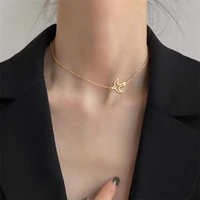 925 silver bird pendants necklace jewelry minimalism chocker kolye vintage collier bijoux femme women golden necklace