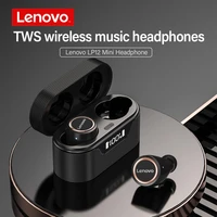 lenovo lp12 true wireless earphone tws bluetooth 5 0 hifi stereo music headset waterproof noise reduction sport earbuds with mic
