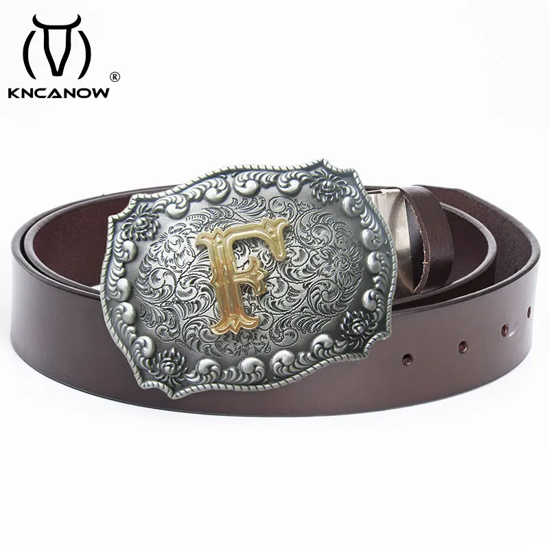 Fashion New Design F Letter High Quality The Whole Cow Hide Mens Woman Belts Casual Smooth Buckle Strap Width 3.8cm Give Gifts