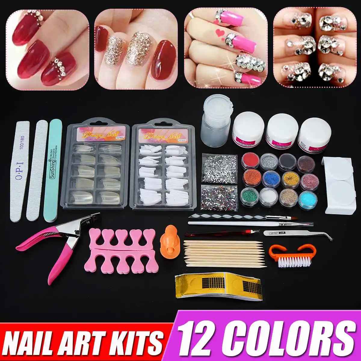 

NEW Full DIY Acrylic Nail Kit With Acrylic Liquid Nail Art Decorations All For Manicure Nail Kit Tools For Manicure