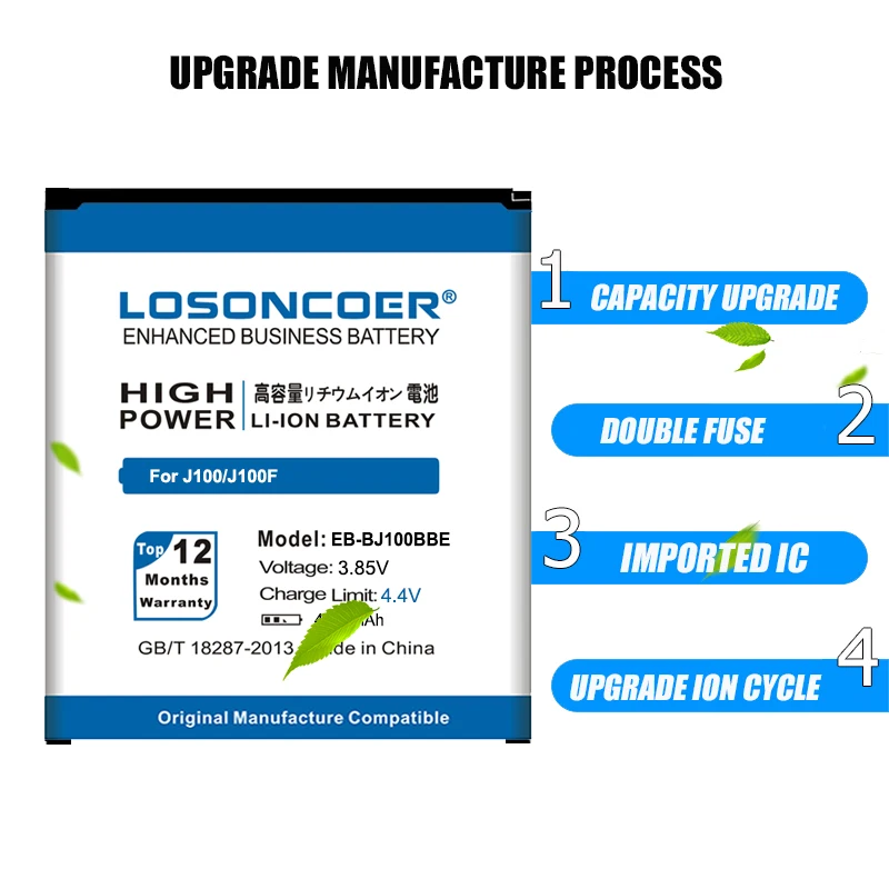 Аккумулятор LOSONCOER 4400 мАч для Samsung Galaxy J100F J100H J100M J1 j100 J100D J100FN | Мобильные телефоны и