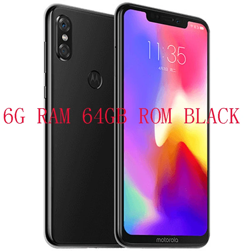 6GB64GBBlack MOTO P30, Android 8,1, 6 ГБ ОЗУ, 64 Гб ПЗУ, двойная камера 1080 P, восьмиядерный смартфон Snapdragon 636, 1,8 ГГц, отпечаток пальца, распознавание лица - Цвет: 6GB64GBBlack