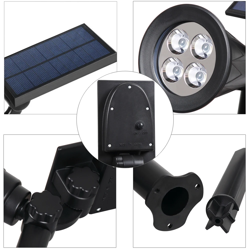 T SUN 4LED Зеленый цвет солнечный светильник наружное украшение Солнечный садовый s