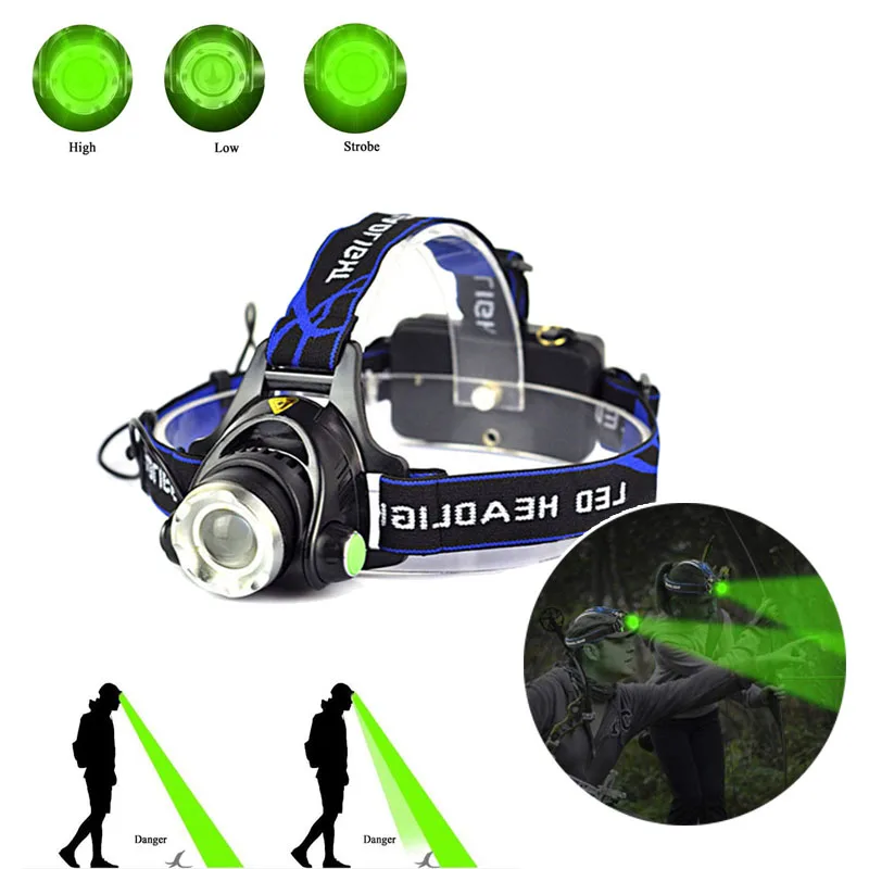 

Cheaper USB Rechargeable Green Light LED Headlamp Portable Powerful 5W Headlight Adjustable Zoom Head Torch For Camping Hunting