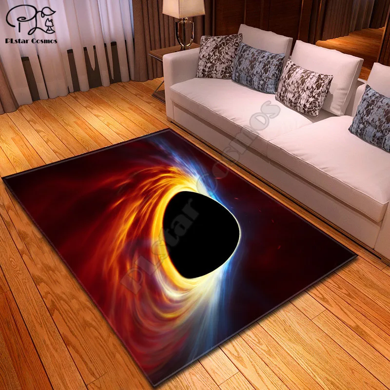 

Cosmic black hole pattern carpet Square Anti-Skid Area Floor Mat 3D Rug Non-slip Mat Dining Room Living Room Soft Carpet