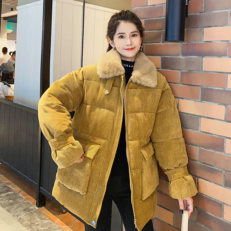 

Winter Faux Fur Coat Women Solid Fur collar Zipper Lamb Wool Jacket Thick Warm Women Jacket Fashion Short Loose Plush Women Coat