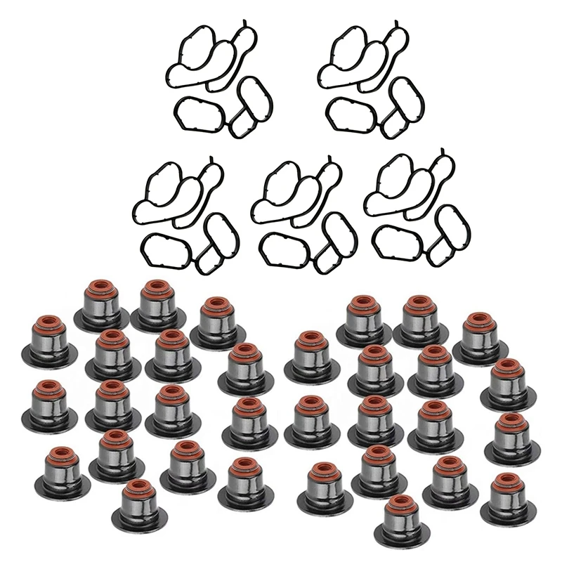 

2 комплекта автомобильных аксессуаров: 1 Набор уплотнений для стержня клапана и 1 комплект уплотнений для корпуса фильтра масляного радиато...