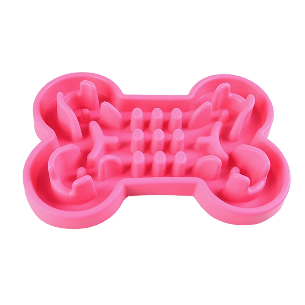 Миска для домашних животных здоровая силиконовая в форме кости медленная подача