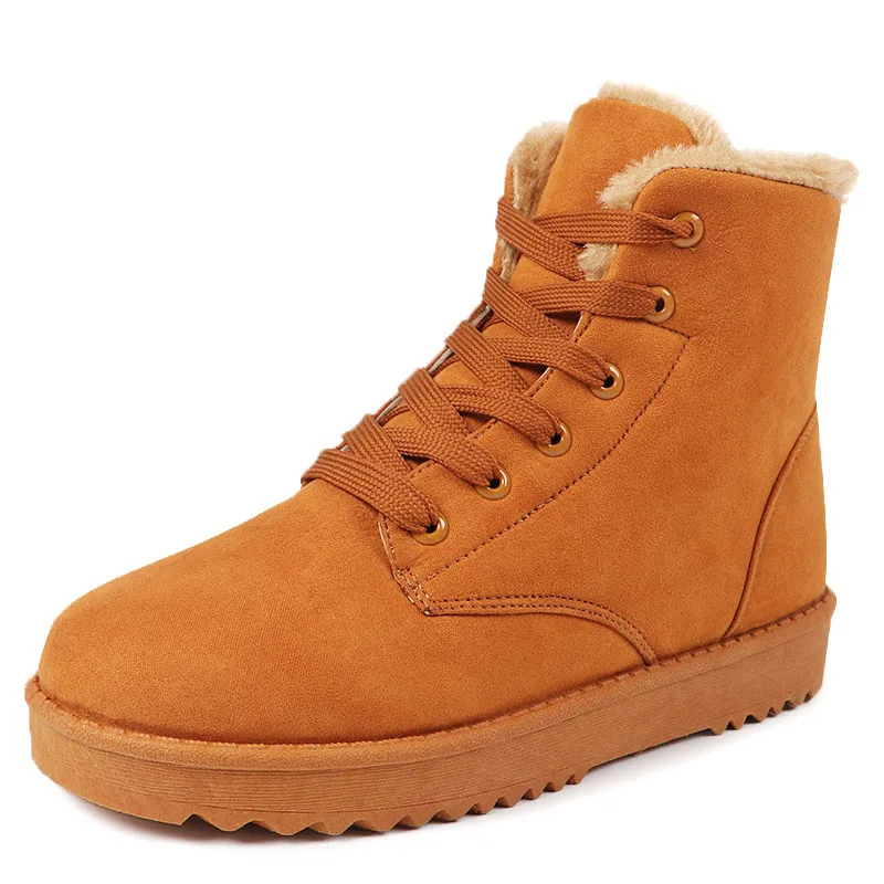 maroon boots Зимние ботинки; женские теплые плюшевые ботильоны; женская резиновая обувь на танкетке со шнуровкой; botas mujer invierno - Цвет: maroon boots