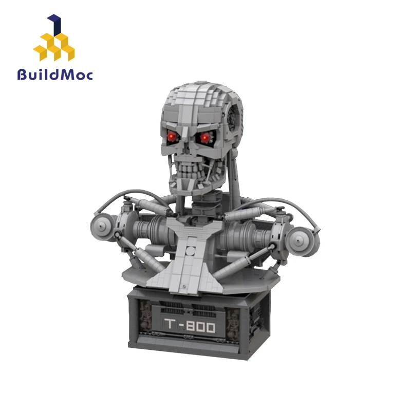 BuildMOC Terminator 800 бюст 20570 набор блоков Статуя Модель Строительные блоки город