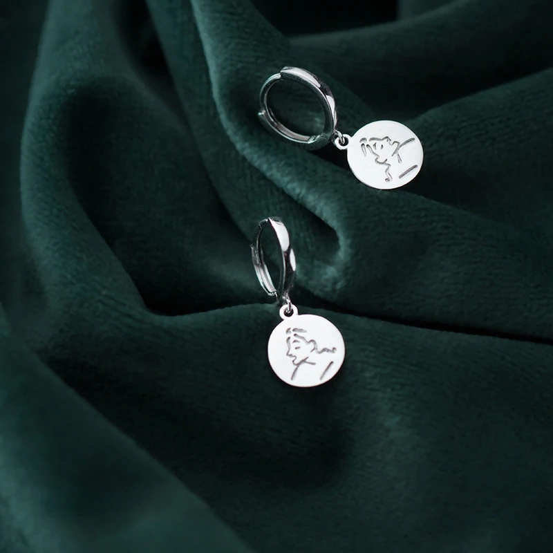 Серьги с монетами из серебра 925 пробы винтажные ювелирные изделия