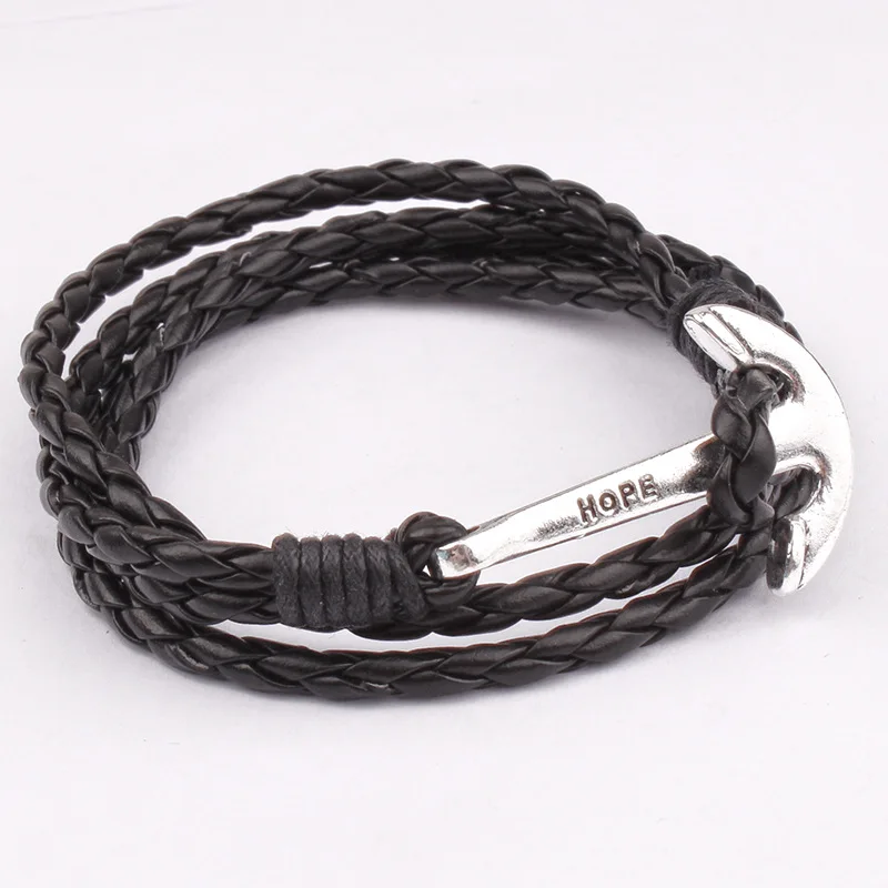 

Men's Leather Bracelet With Buttons Woven Handmade Bracelets With the Letter Women Bracelets Woman Fashion 2021 Bracelet for Men