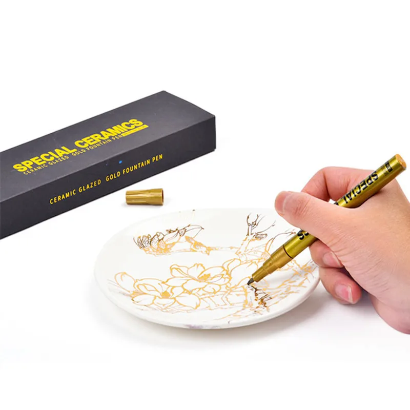Pottery Ceramic Gold Water Pen Pottery Glazed Paint Pen Pottery Painting Pen Pottery DIY Hand-painted Tool Hook Line Pen