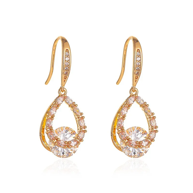 Женские серьги подвески с круглыми кристаллами|Серьги-кольца| |