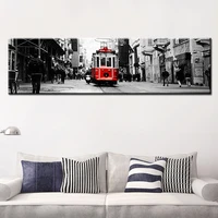 60x210cm nordic posters and prints paintings for living room wall art decor pictures canvas print yellow red bus train landscape