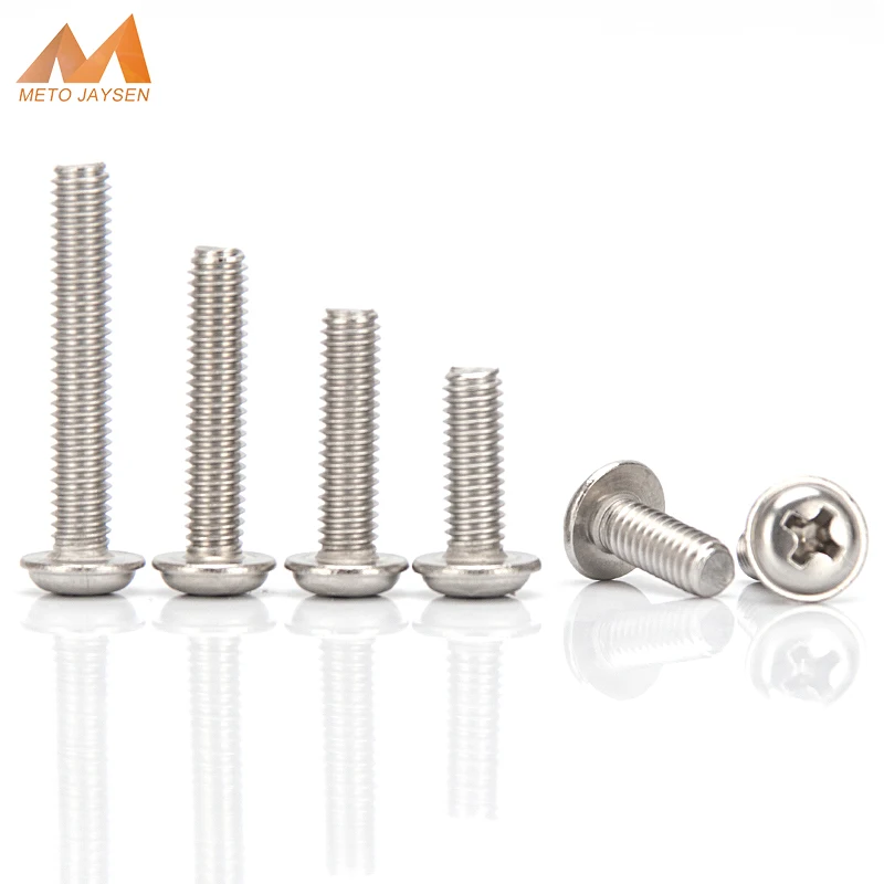 

M2 M2.5 M3 304 Stainless Steel Phillips Round Head Screw Button Head Screws with Collar Cross Recessed Machine Screw
