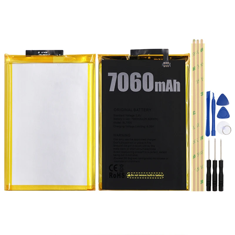 7060 мАч для Doogee BL7000 аккумулятор высокого качества большой емкости для мобильного телефона запасной аккумулятор+ Бесплатные инструменты