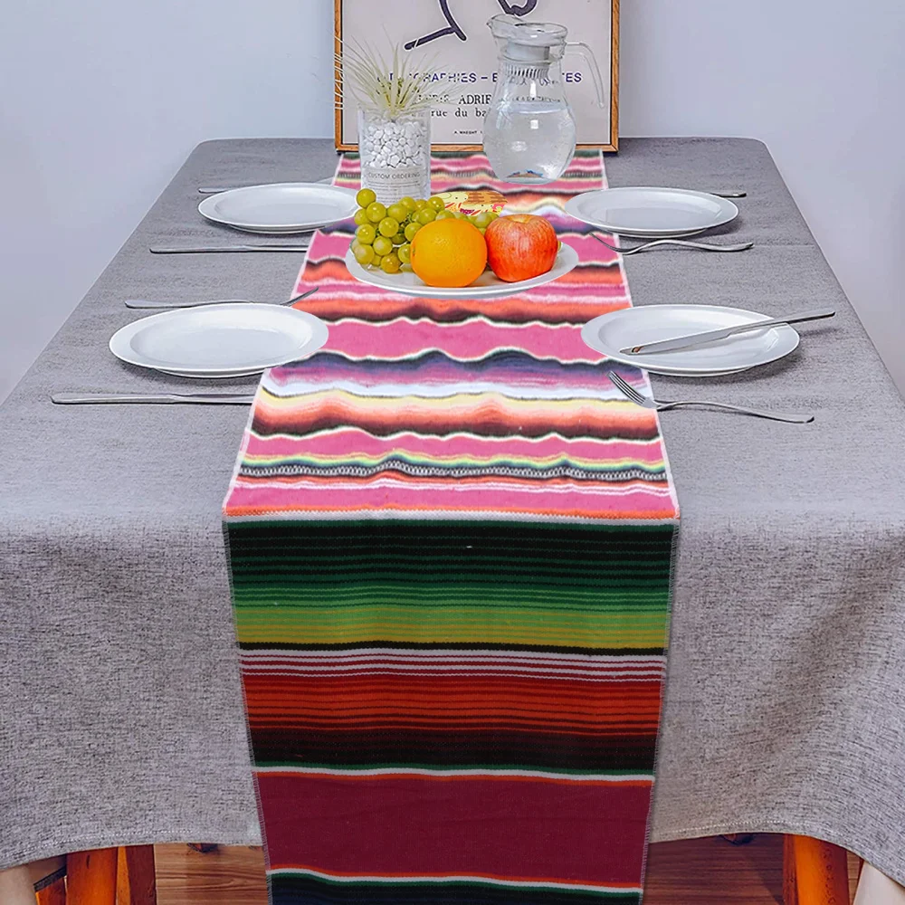 

Rainbow Blanket Stylish Colorful Carpet Decorative Tabletop Blanket Table Runner