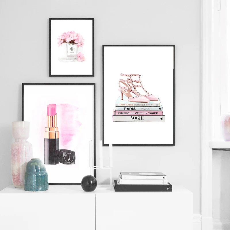 Книга парфюм губная помада Парижский бренд плакаты и принты настенная