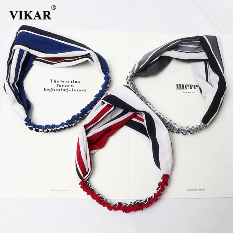 ВИКАР Женские весенние и осенние ободки для волос в модном стиле с карикатурным крестом, турбаны, бандажи, банданы, головные уборы, аксессуары.