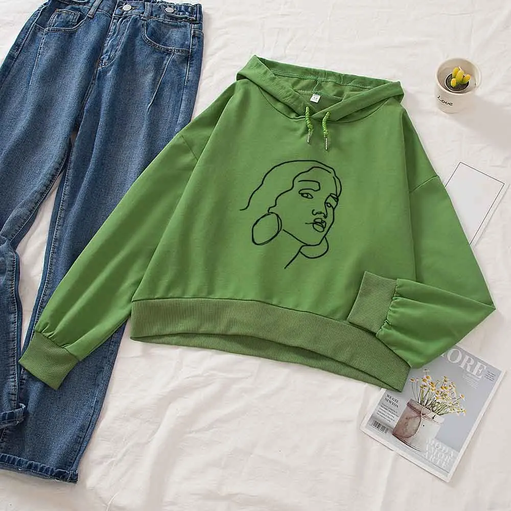 

Hoodies Women Aesthetic Pullover Sweatshirt Harajuku Fashion Tops 2021 Graphic Hoodies Streetwear Print Girl Long Sleeve Top