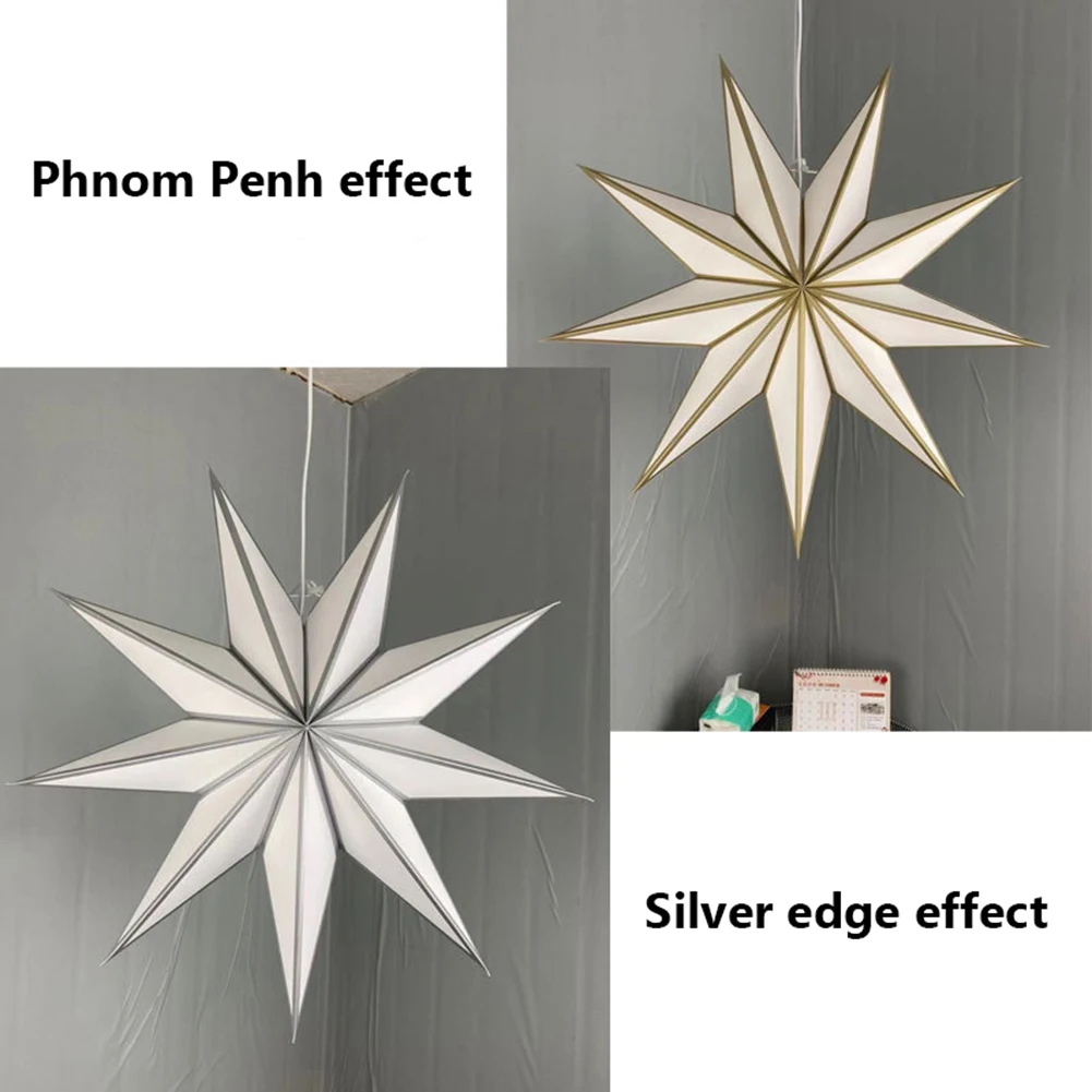 

Nordic Decor Star Lamp Paper Star Chandelier Lampshade Hanging Bedroom Lighting for Christmas Wedding Party Decoration noel 2021