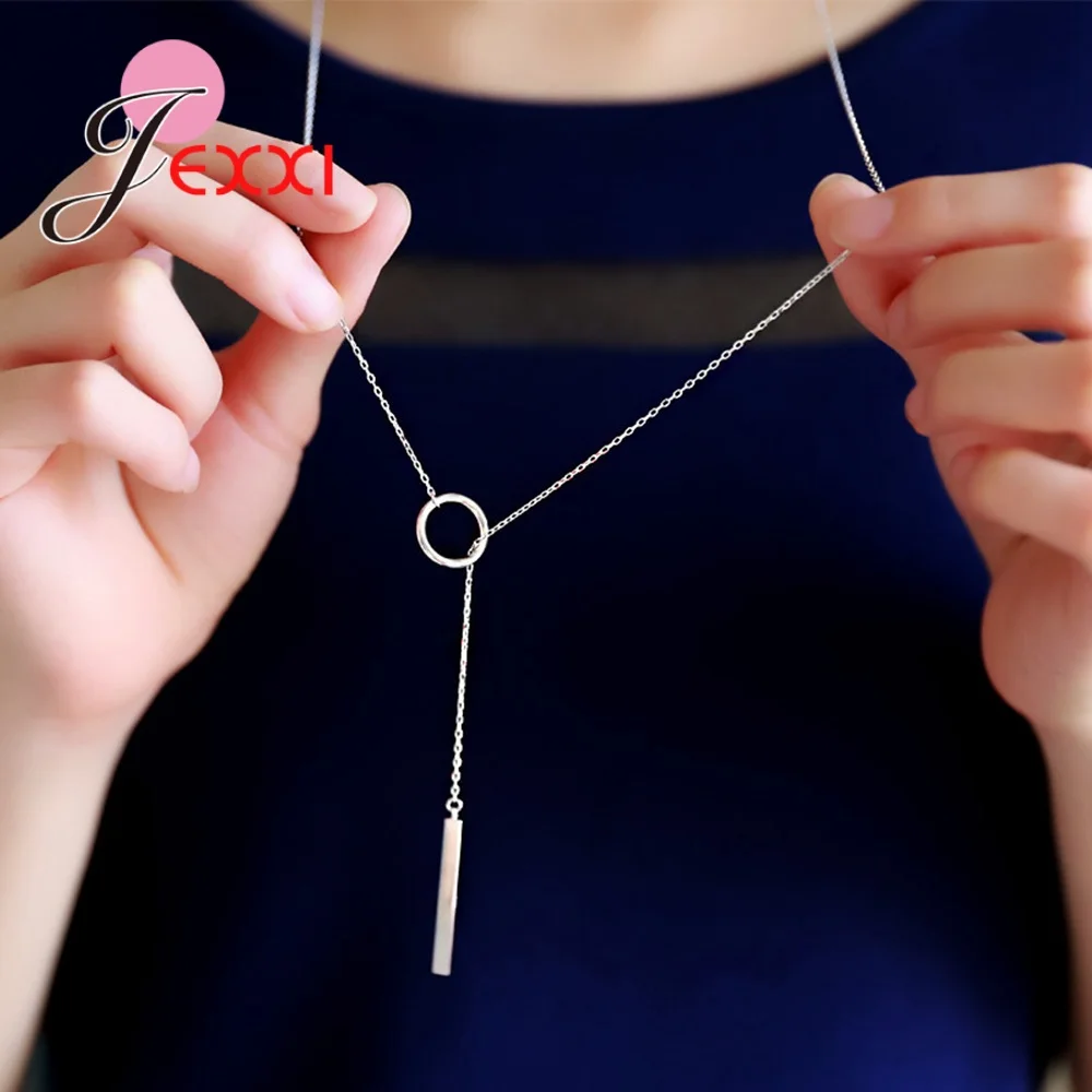 Женское длинное ожерелье из серебра 925 пробы с фианитами | Украшения и аксессуары