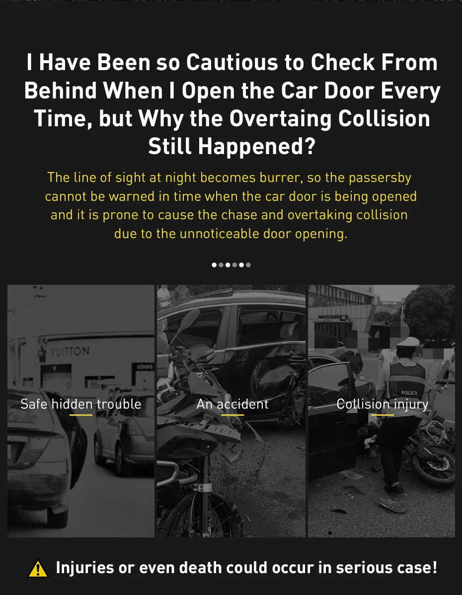 Baseus Auto Deur открытие Waarschuwingslampjes Водонепроницаемый 6 светодиодный Veiligheid Waarschuwen Licht Knipperende Авто Открытый стикер