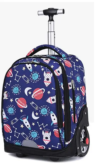 18 Inch School Trolley backpack for boys teenagers travel trolley bag On wheels Children wheeled backpack Rolling luggage Bag