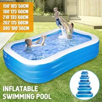 305cm 3layers children inflatable pool bathing tub baby kid home outdoor large swimming pool inflatable square swimming pool