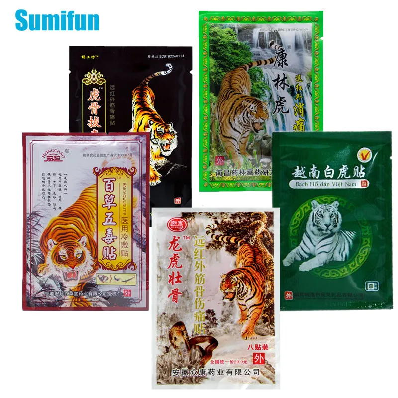 104 шт./5 типов тигрового бальзама пластырь от боли в суставах ревматоидного