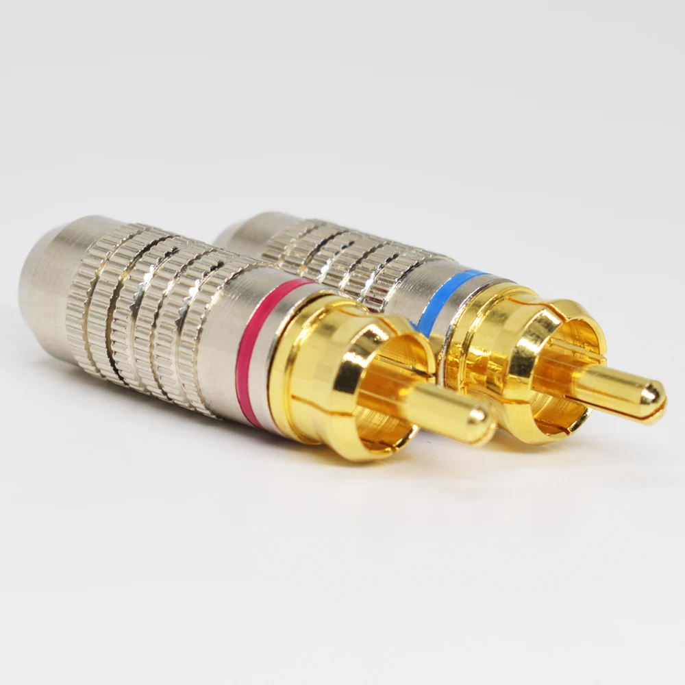

Позолоченные Латунные разъемы RCA типа папа 1 пара