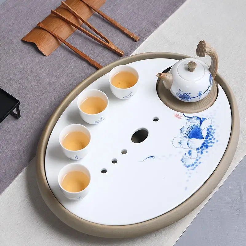 Set Accessories High Dienblad Serviertablett Bandeja Table Teaware Dienbladen Chinese Gongfu Holder Kung Fu Tea Tray | Дом и сад