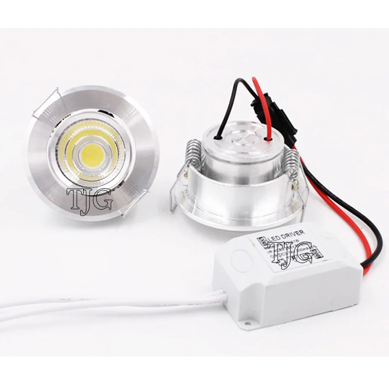 Мини LED COB даунлайт с регулируемой яркостью отверстием под прожектор 3 Вт для