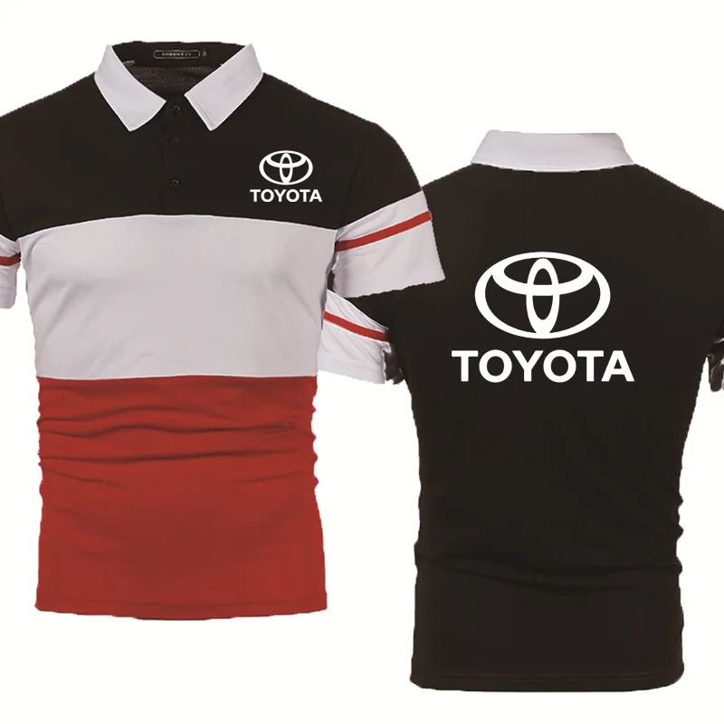 

The New Men's short sleeve Toyota Car Logo Casual Summer high quality cotton Fashion high quality Cotton Men's polo shirt tops