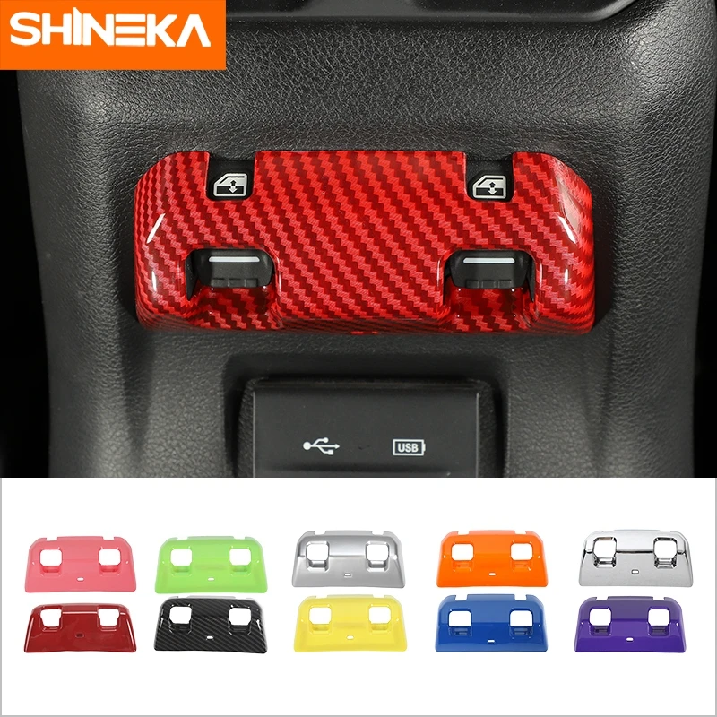 

SHINEKA ABS Car Rear Seat Armrest Box Window Switch Button Decoration Cover For Jeep Gladiator JT For Jeep Wrangler JL 2018-2022