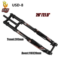 dnm bicycle double shoulder fork usd 8s dh fr 110x15 boost air suspension 26 27 5 travel 203mm downhill high quality