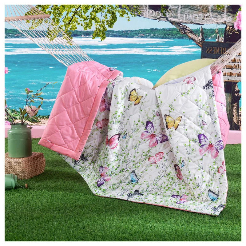 Простое летнее тонкое покрывало на пододеяльник мягкое удобное роскошное одеяло